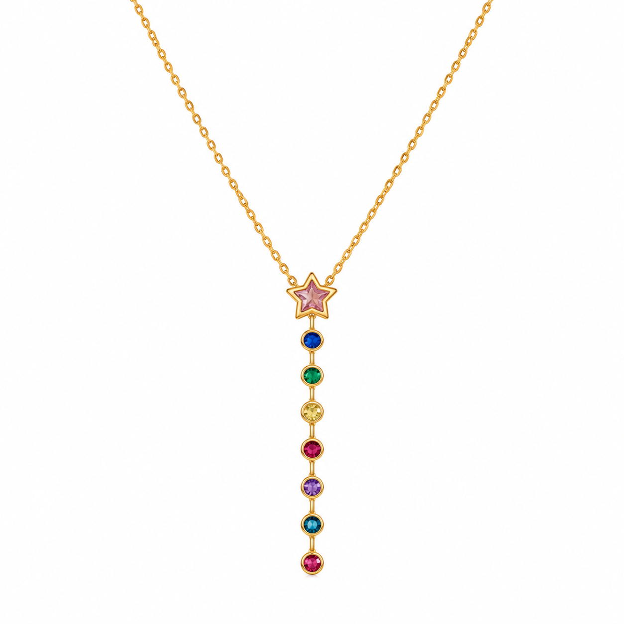 Multicolour Star Lariat Necklace