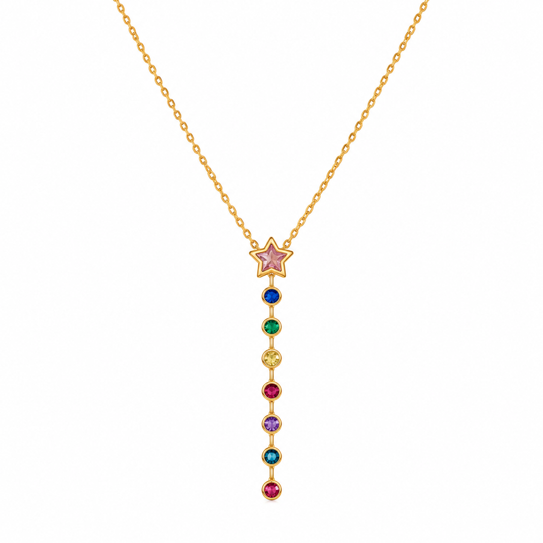 Multicolour Star Lariat Necklace