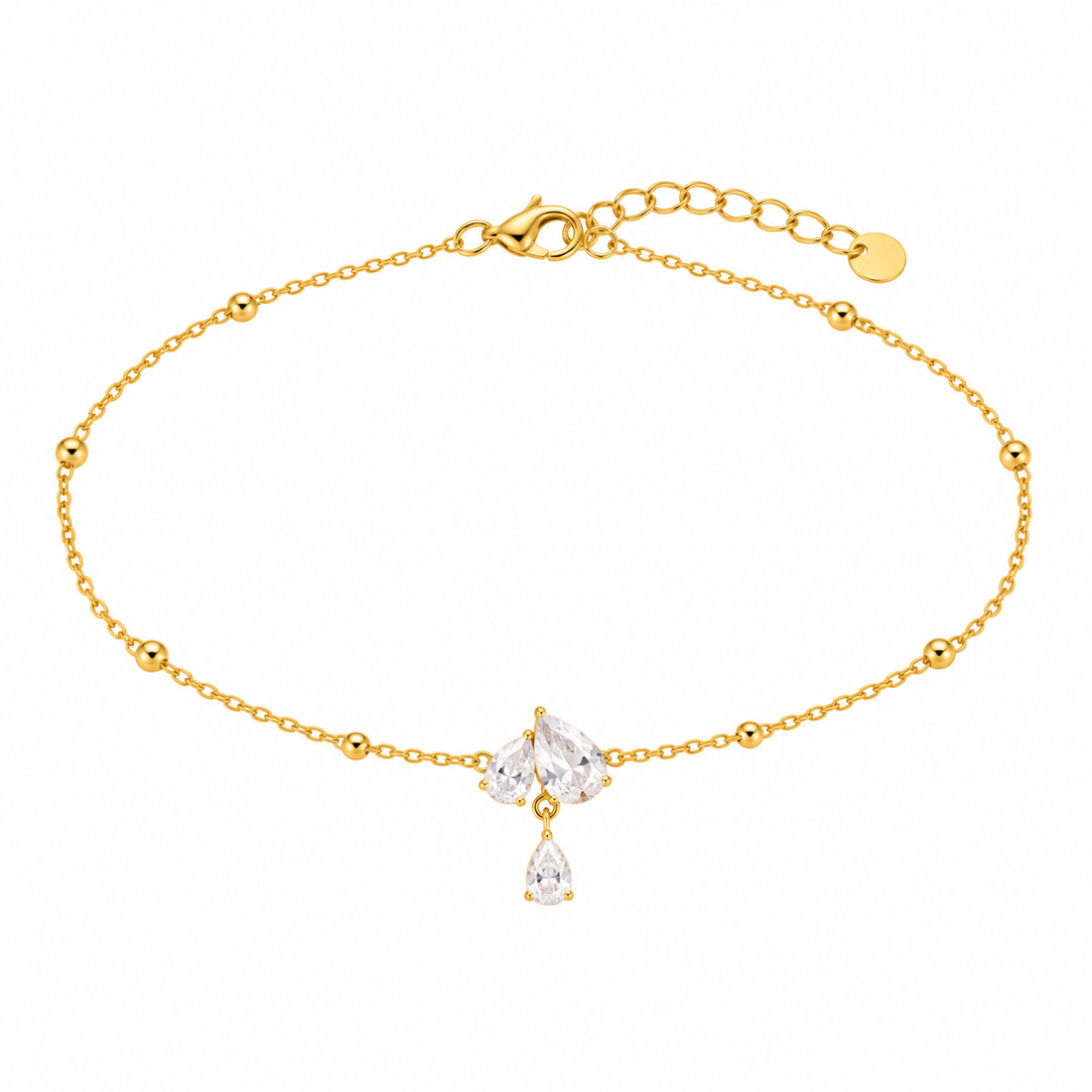 Marquise Crystal Leaf Anklet