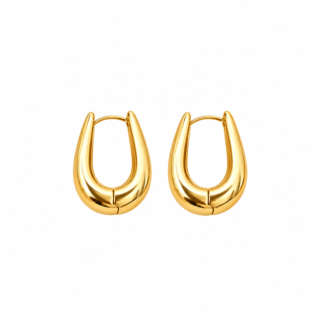 Sculpted Teardrop Gold Hoop Earring