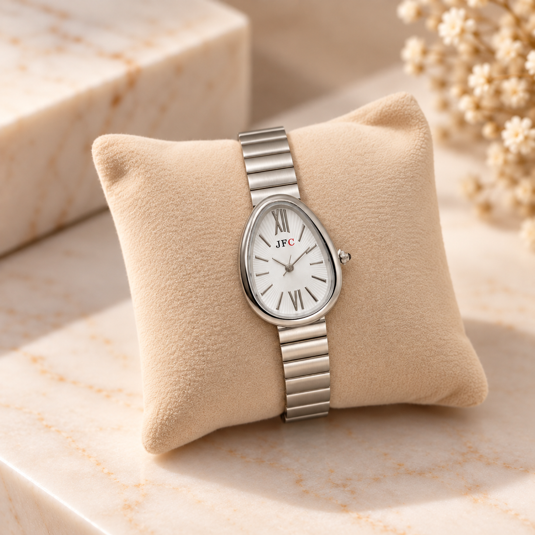 White Dial Teadrop Silver Watch