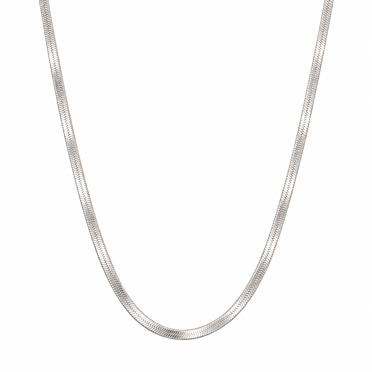 Men’s Sleek Silver Herringbone Chain
