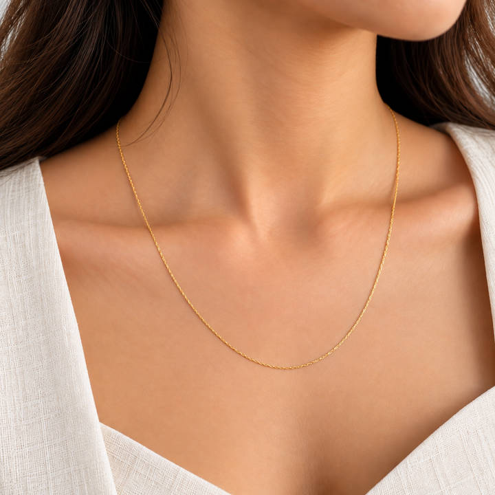 Gold Sleek Chain Necklace