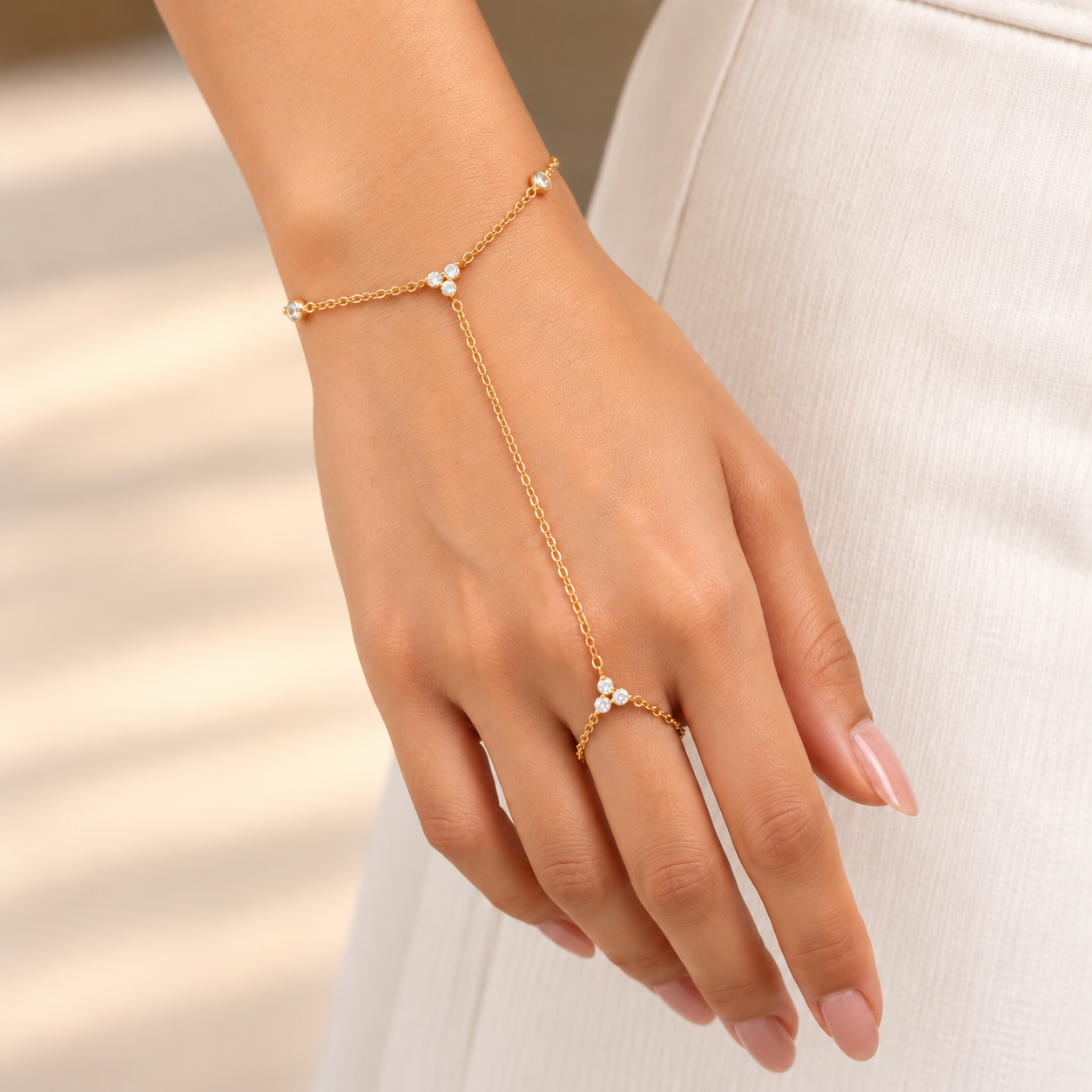 Delicate Gold Hand Chain