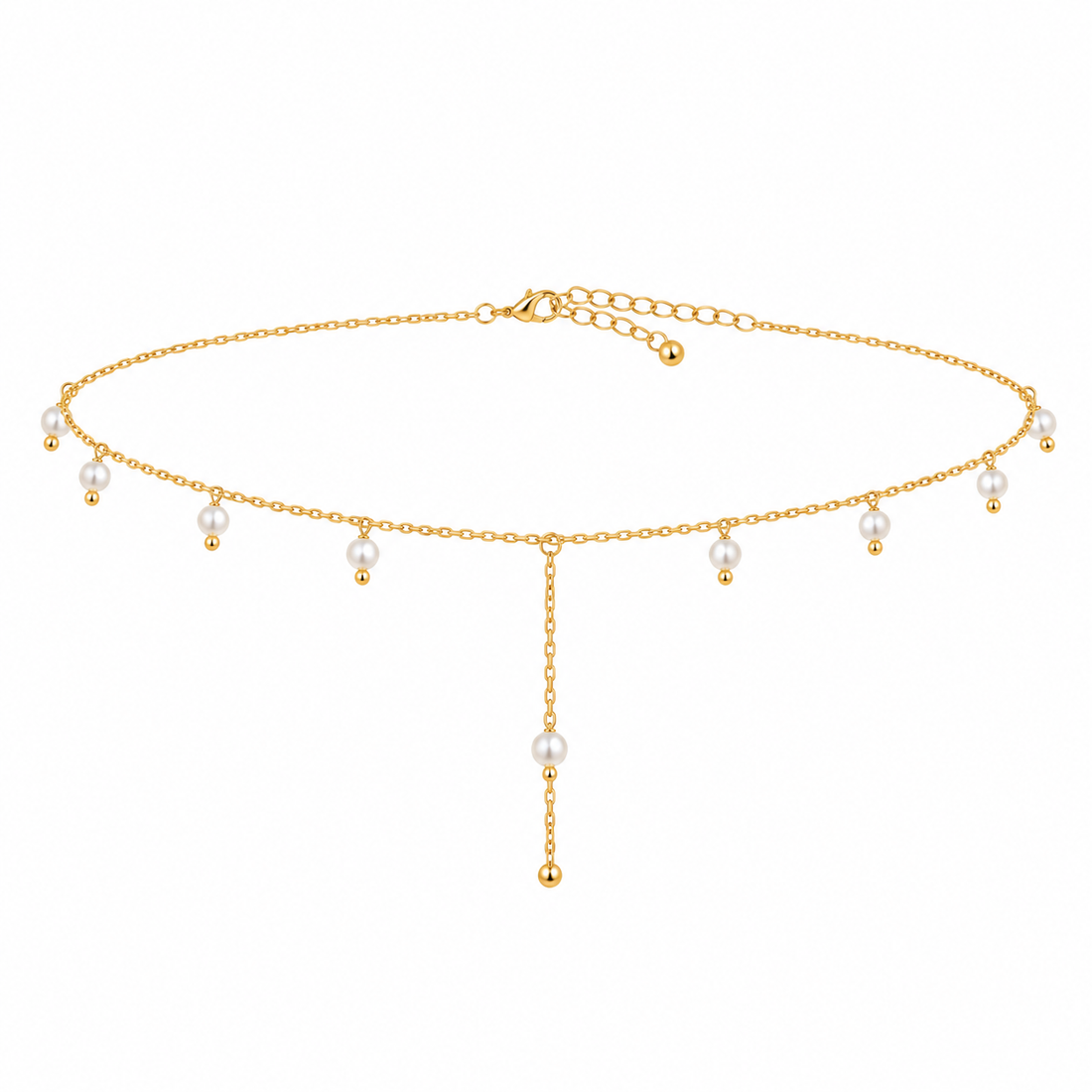 Pearl-Draped Gold Belly Waist Chain