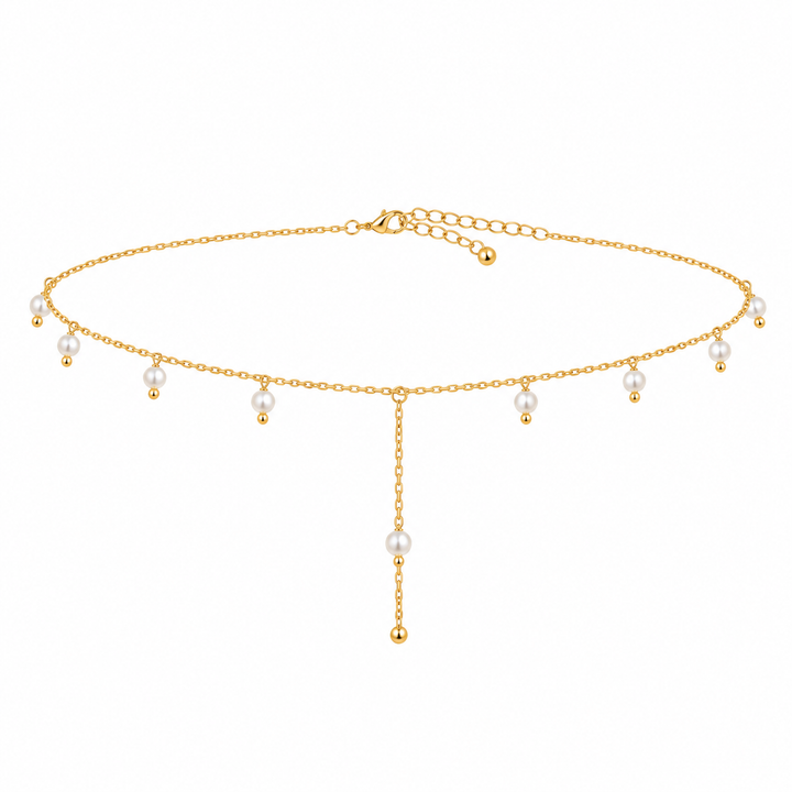Pearl-Draped Gold Belly Waist Chain
