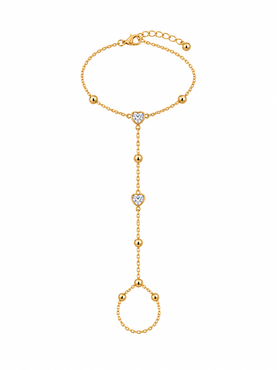 Delicate Gold Heart Hand Chain