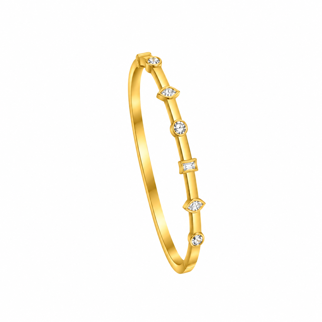 Gemstone Gold Bangle Bracelet