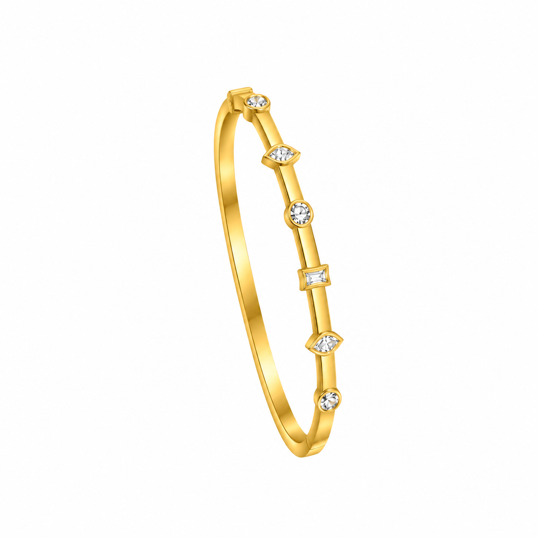 Gemstone Gold Bangle Bracelet