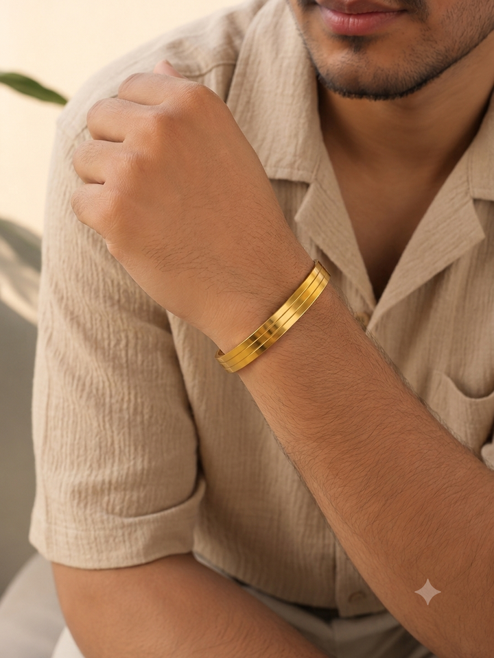 18K Gold Tone Stainless Steel Men's Bracelet