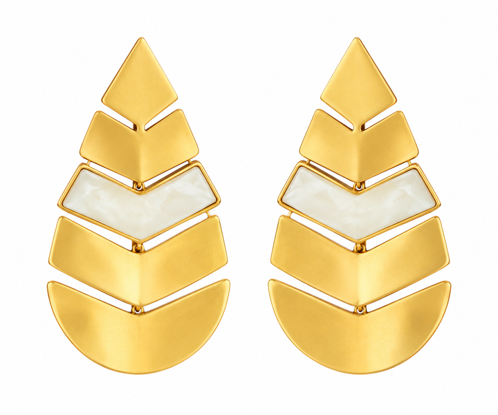 Cascading Gold Chevron Earring