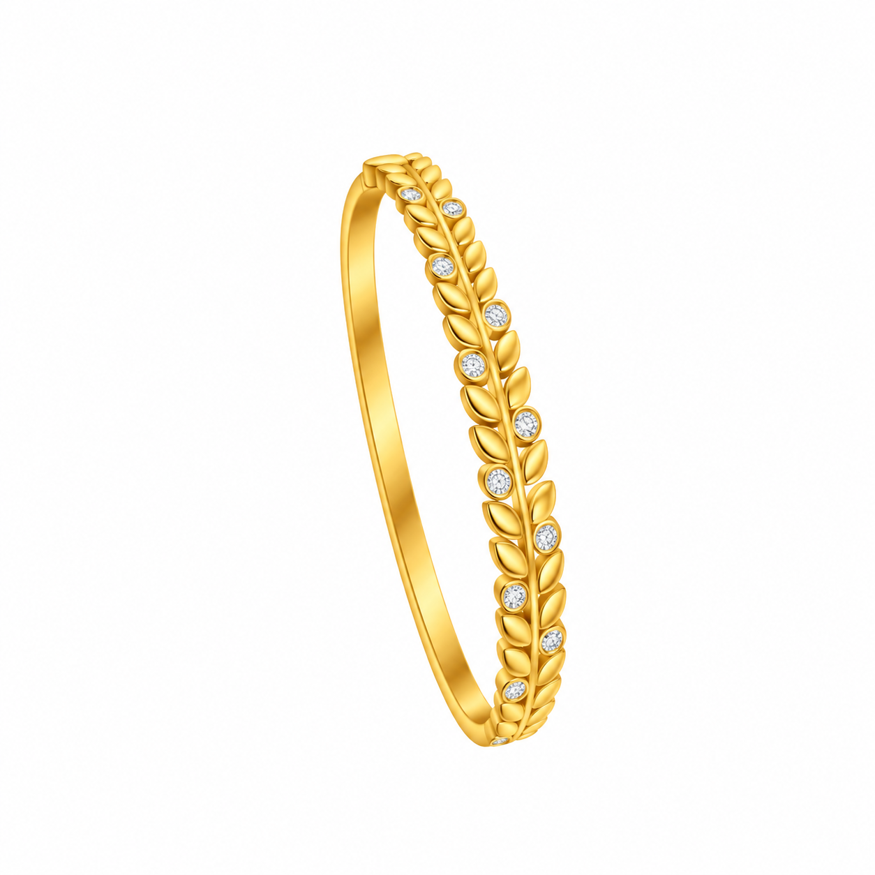 Golden Leaf Bangle Bracelet