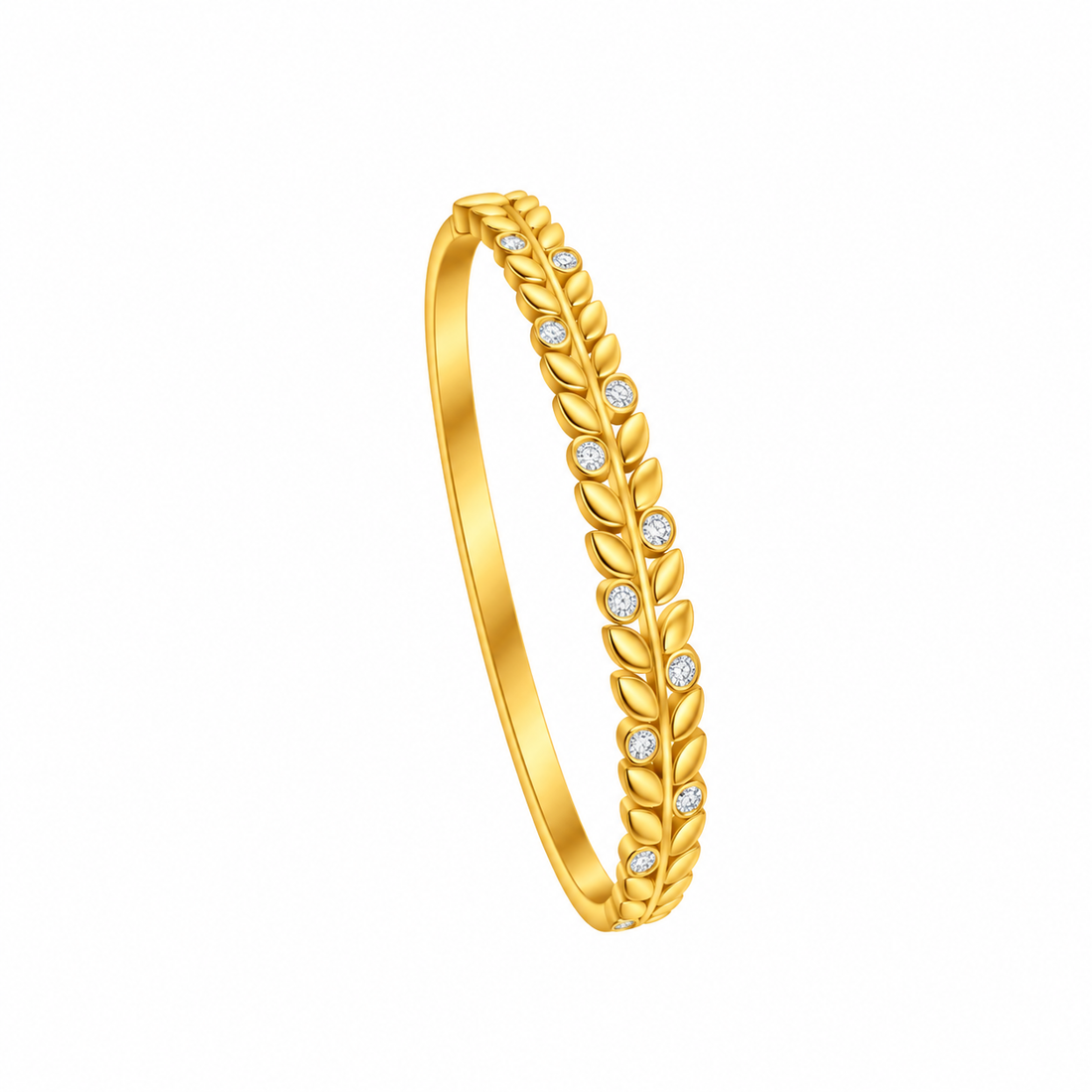 Golden Leaf Bangle Bracelet