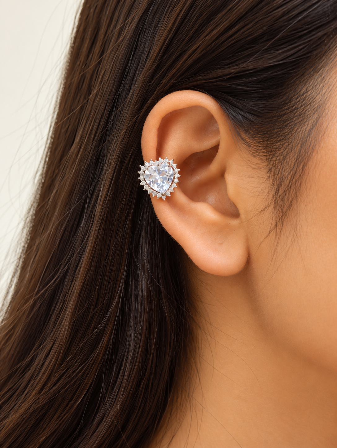 Heart-Shaped Halo Earcuff