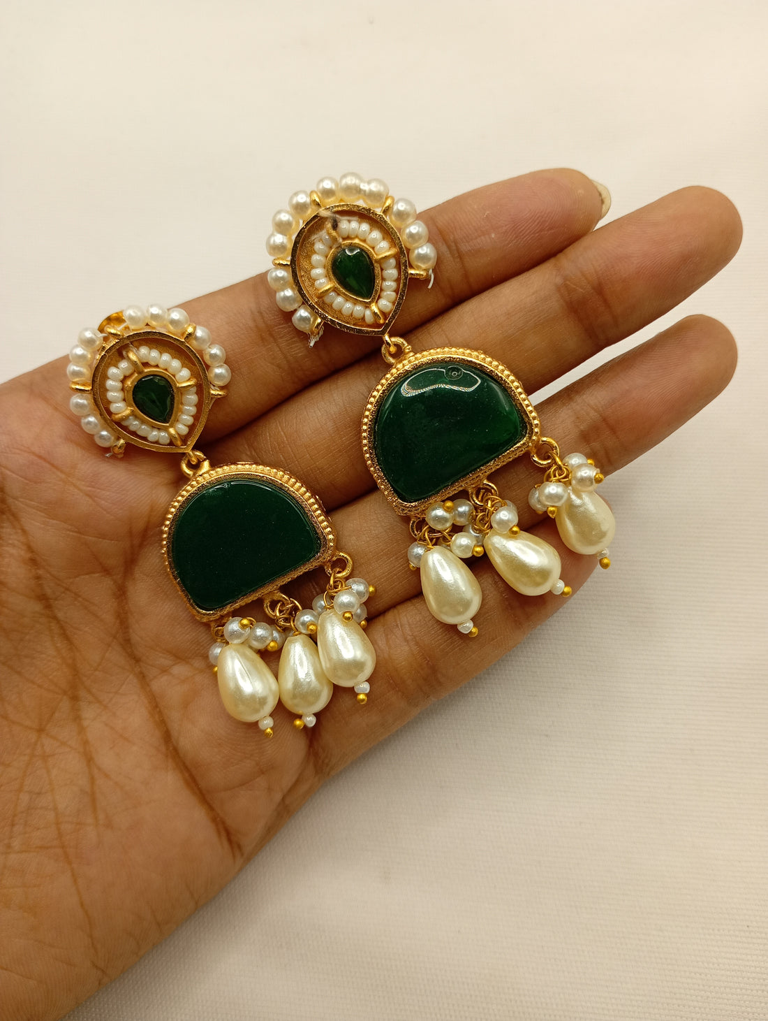 Emerald Green Pearl Statement Choker Set