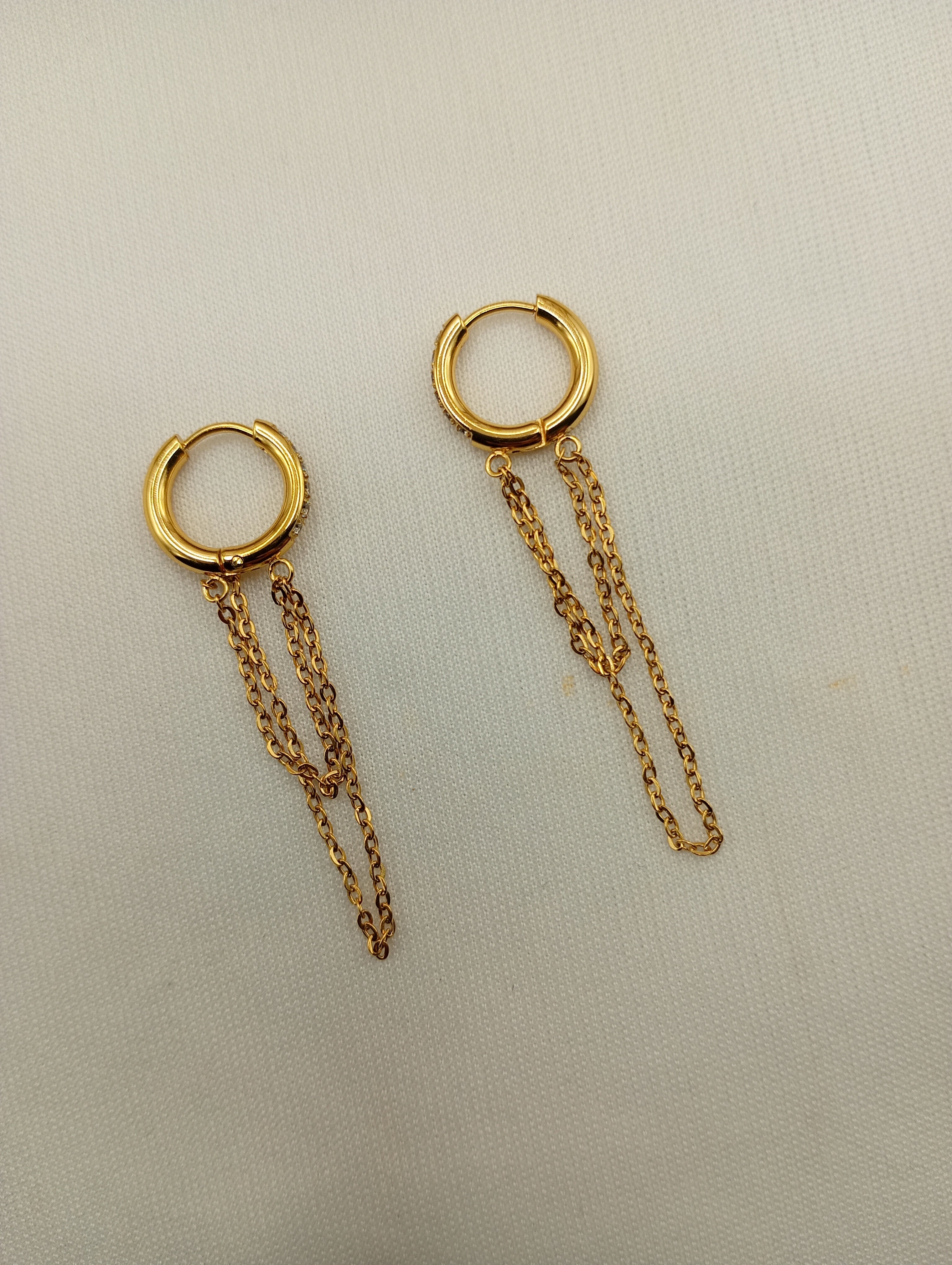 Gold Plated Dangle Chain Ring  Bali Earring