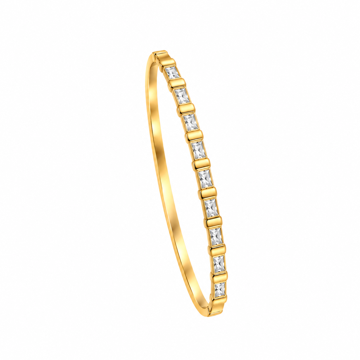 Square-Stone  Bangle Bracelet