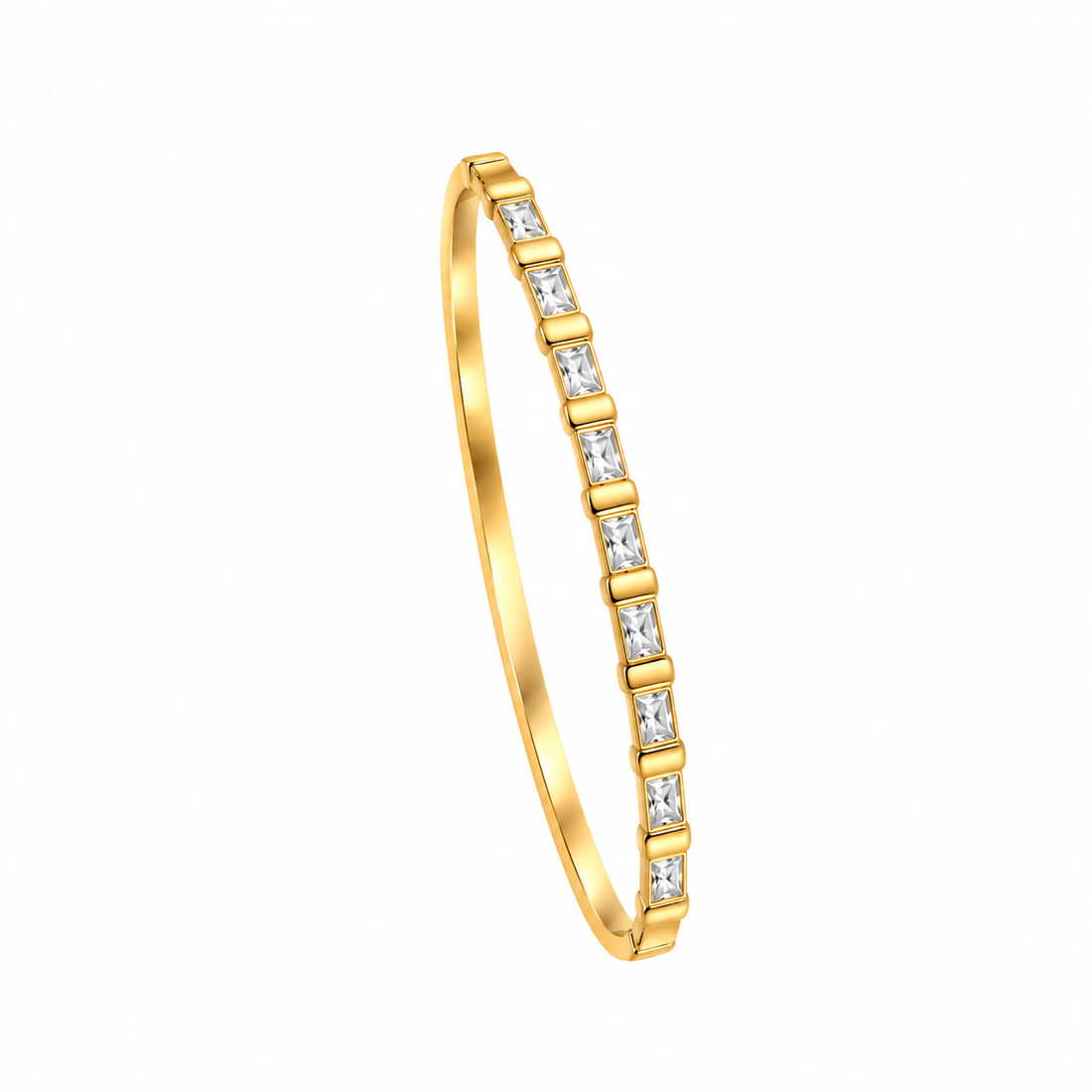 Square-Stone  Bangle Bracelet