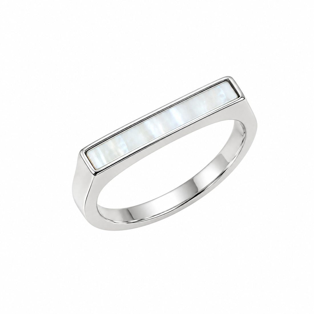 Elegant Mother-of-Pearl Silver Ring