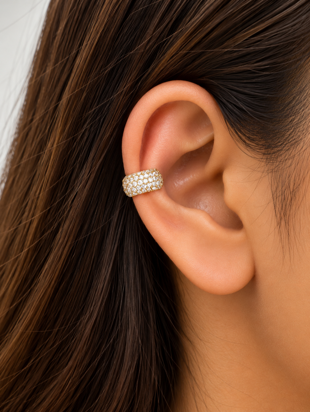 Sparkling Pavé Crystal Wide Ear Cuff