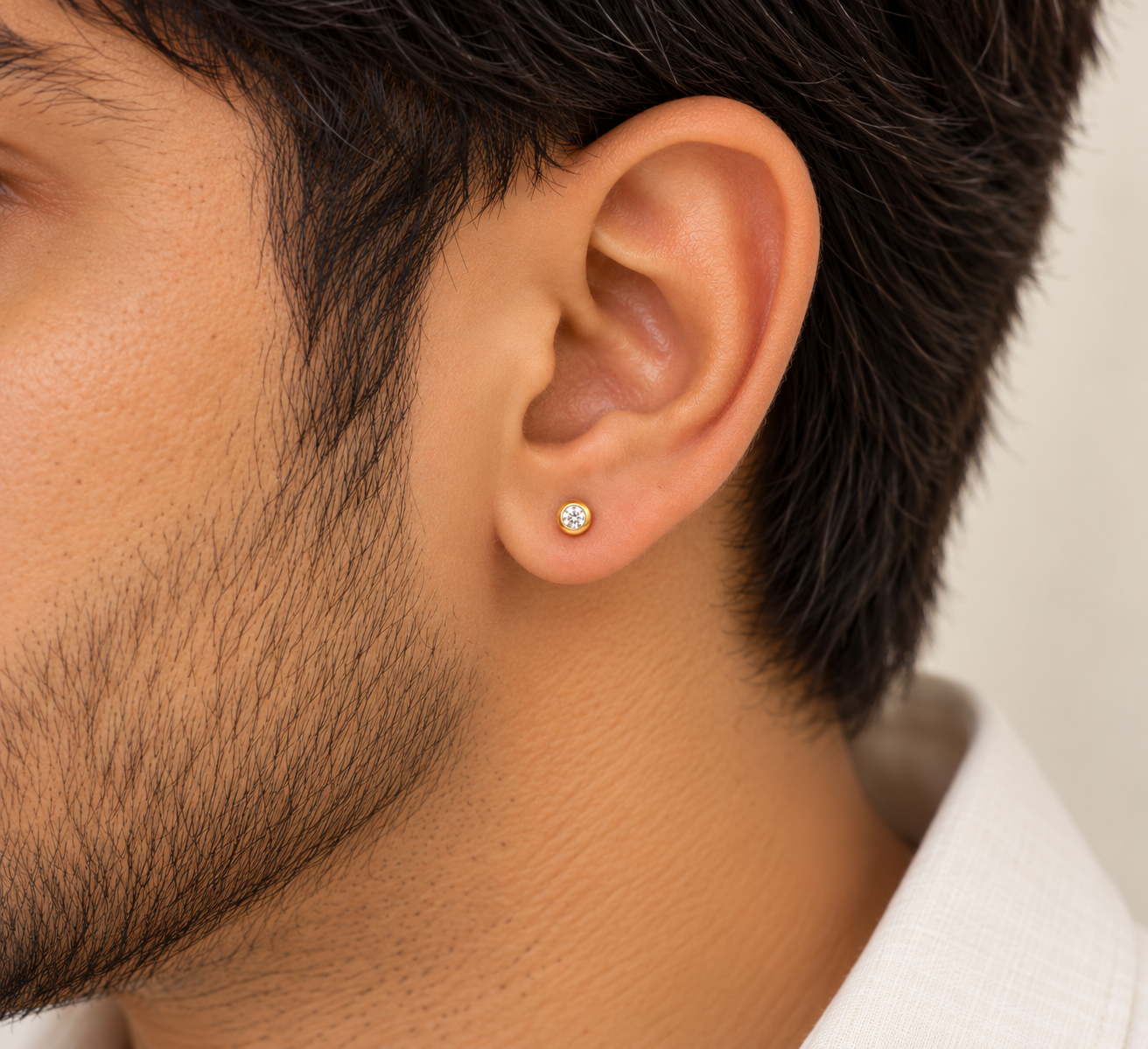 Men's Gold Stud Earring