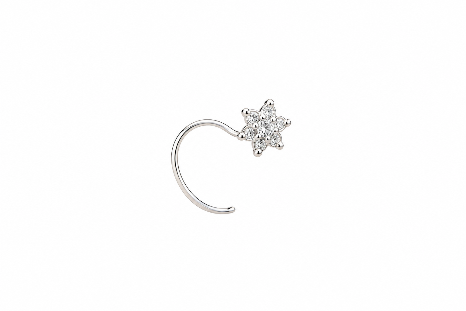 Sparkling Floral Nose Pin