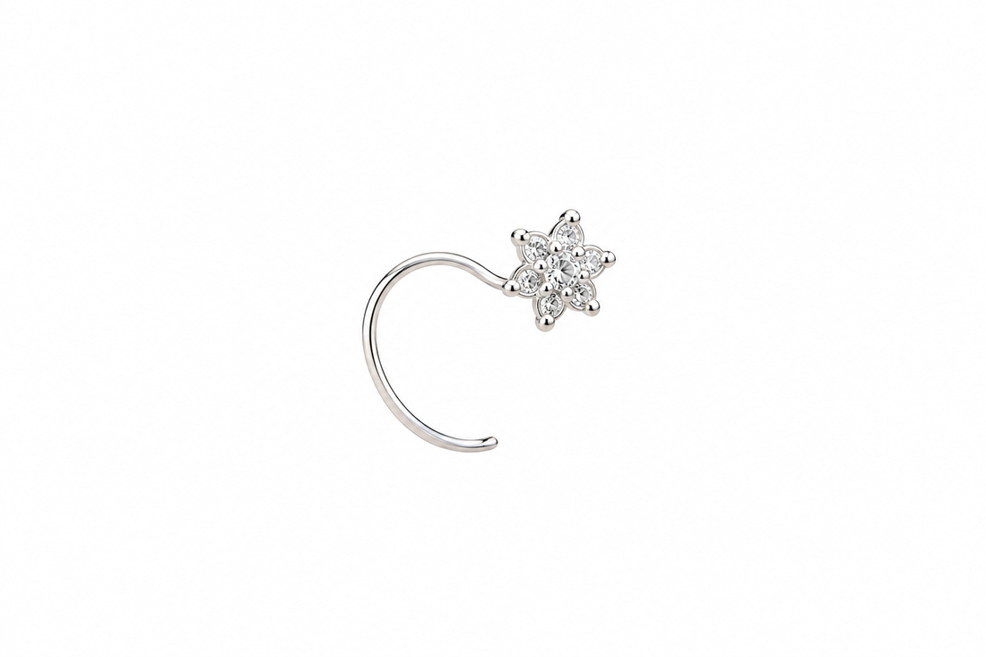 Sparkling Floral Nose Pin
