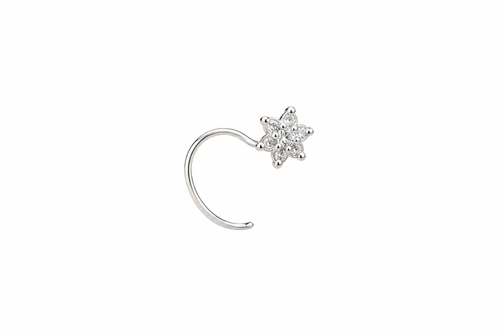 Sparkling Floral Nose Pin