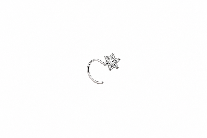 Delicate Diamond Flower Nose Pin