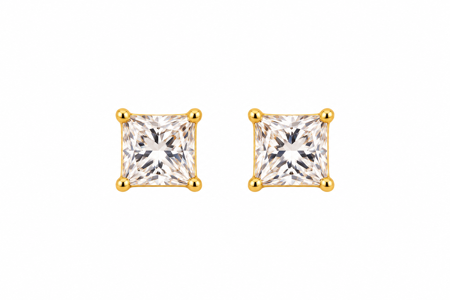 Square Diamond Men's Stud
