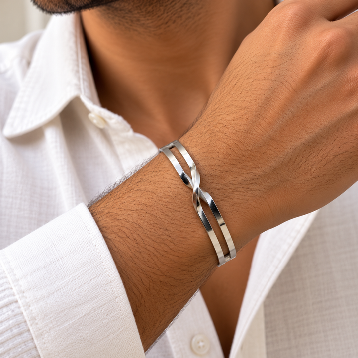 Twisted Silver Men's Bracelet
