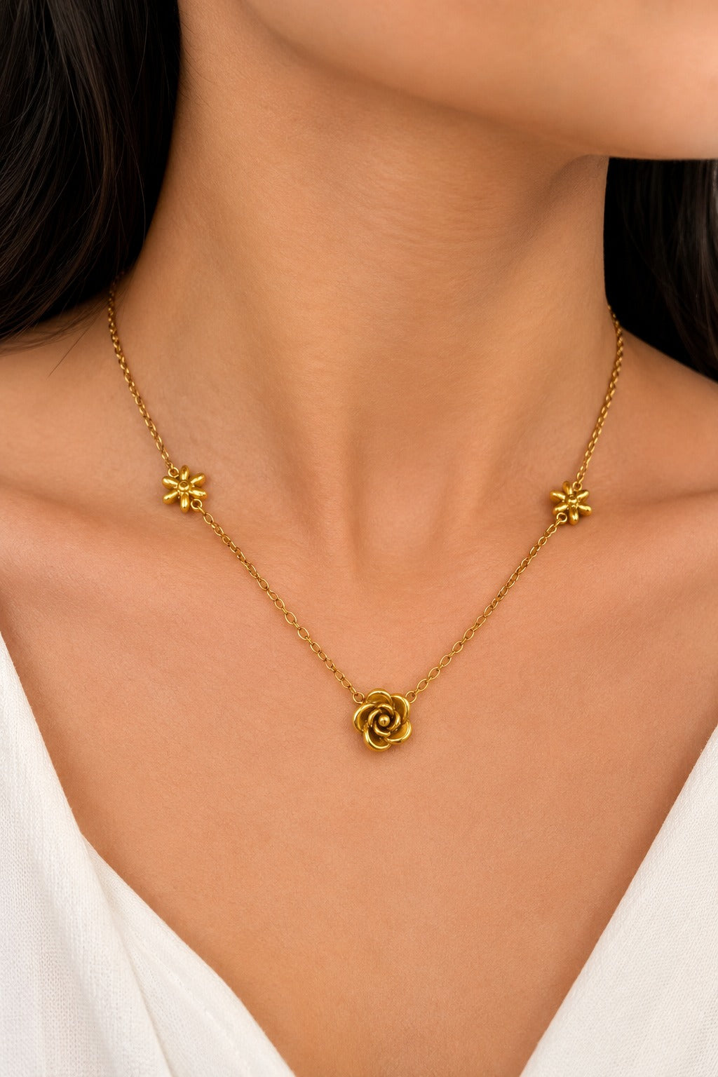 Blooming Rose Gold Necklace
