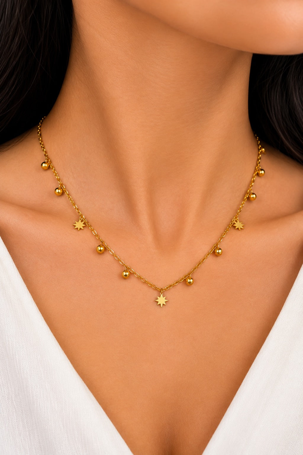 Golden Star Charm Necklace