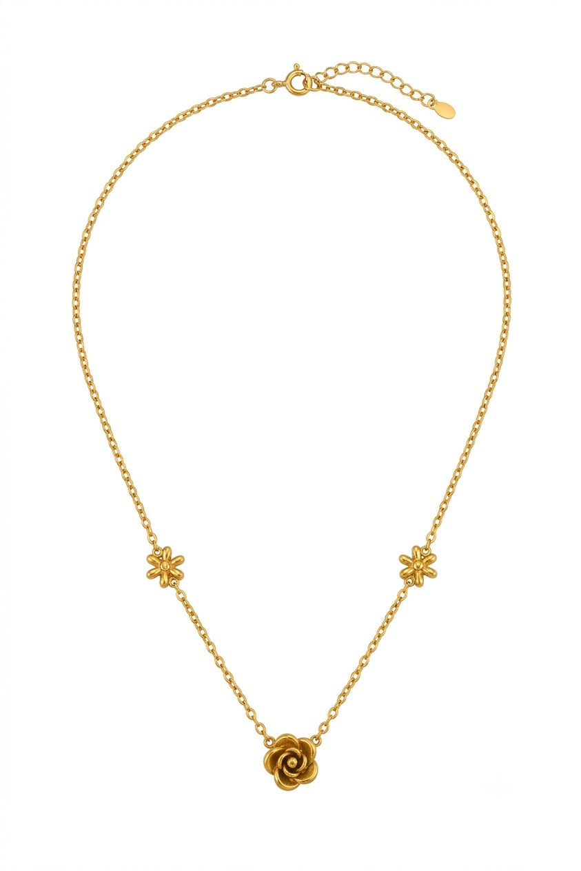 Blooming Rose Gold Necklace