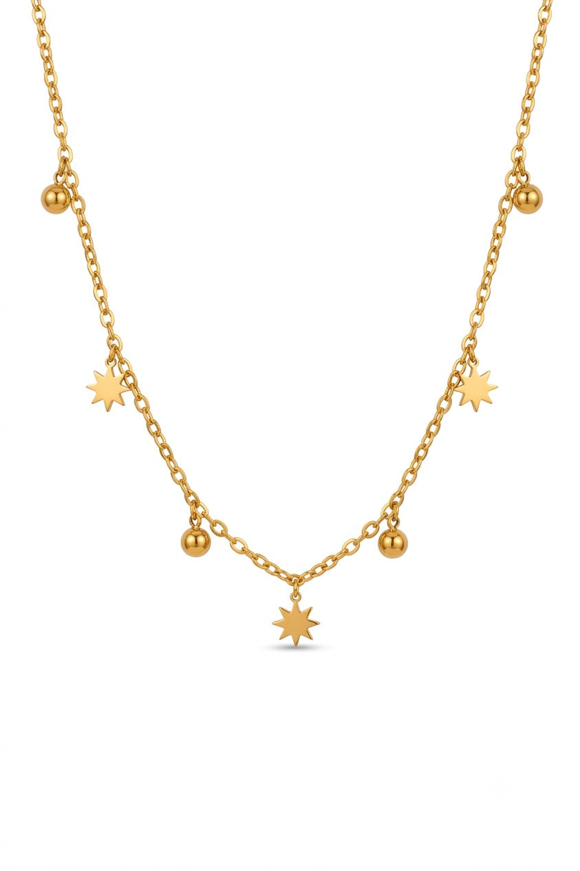 Golden Star Charm Necklace