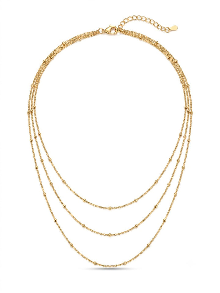 Golden Triple Layer Chain Necklace