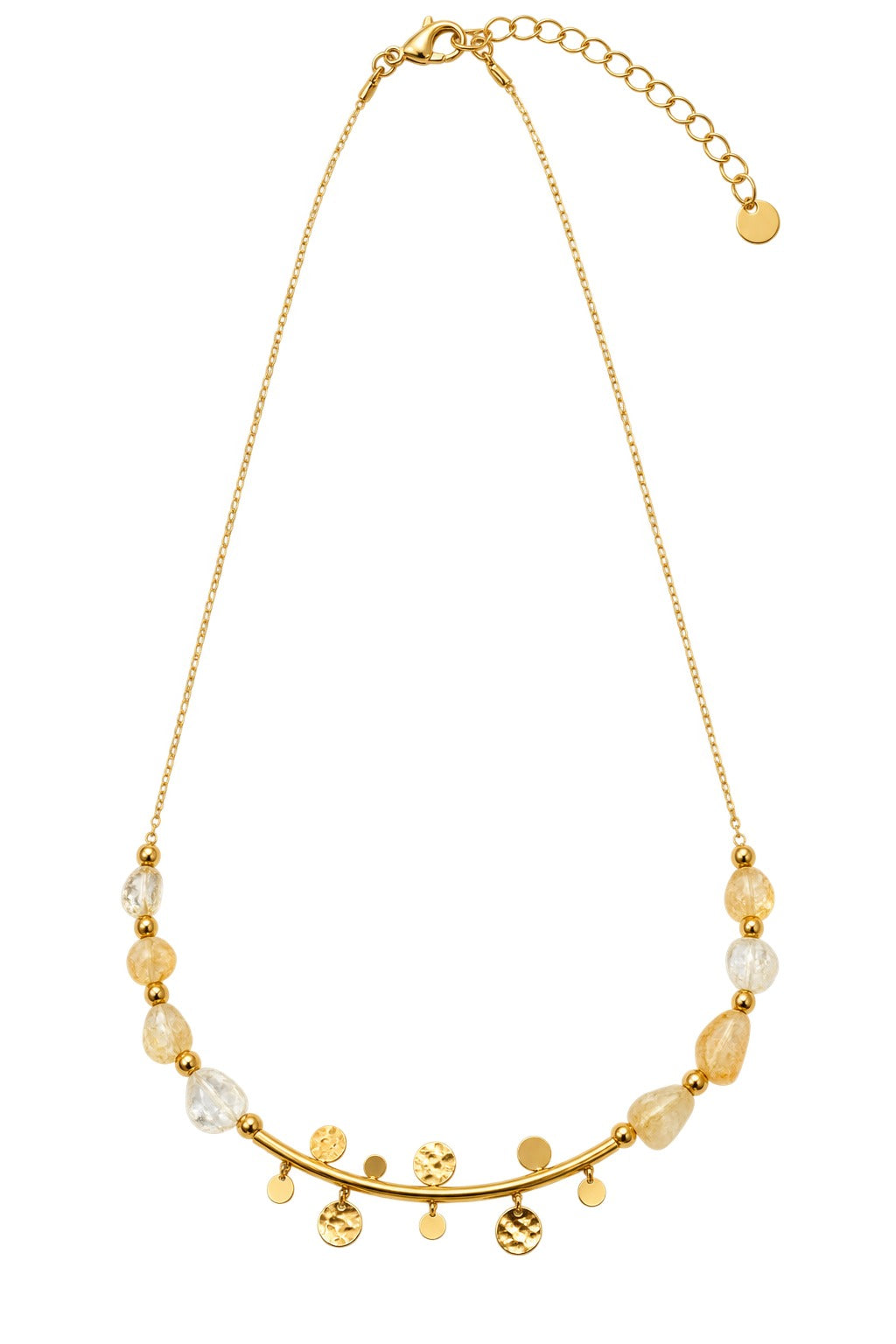 Golden Crystal Charm Necklace
