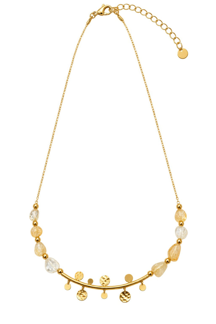 Golden Crystal Charm Necklace