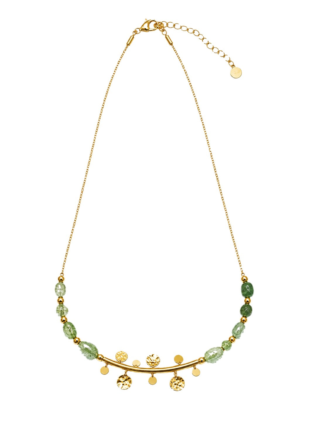 Green Gemstone Charm Necklace