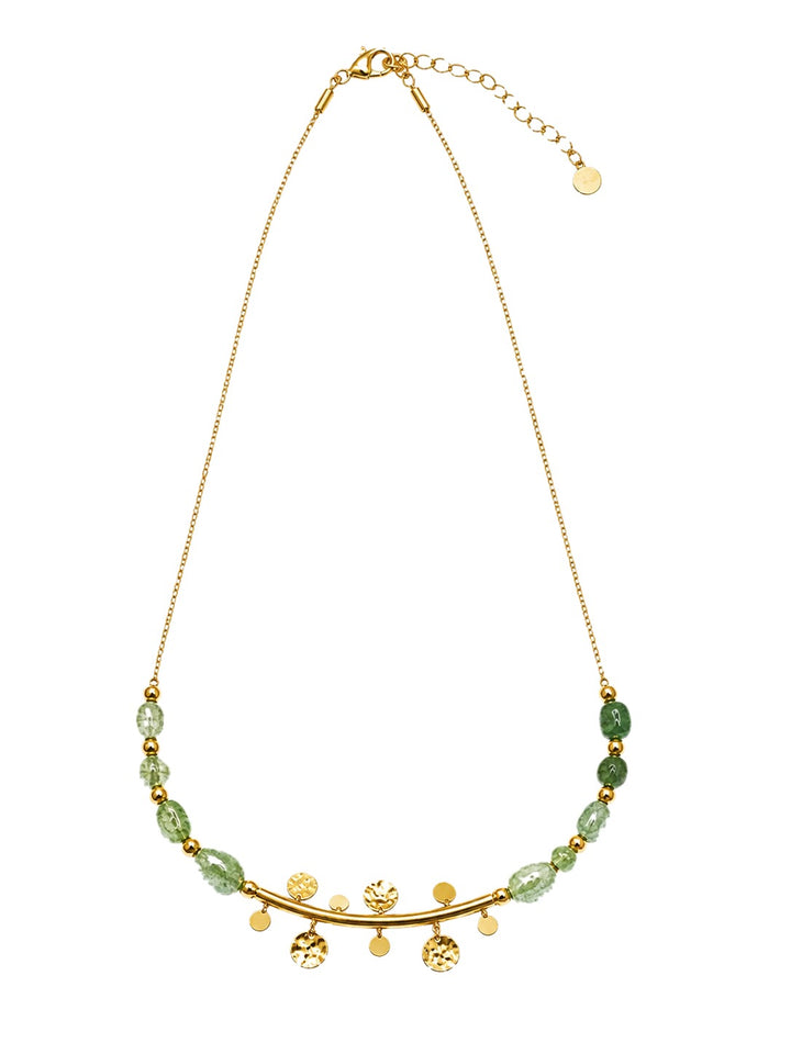 Green Gemstone Charm Necklace